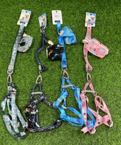 COLLAR Y CUERDA CON BOLSITA PARA MASCOTA DE ANIMALES #2 120CM 1UND (3PCS)