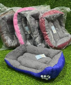CAMA PARA MASCOTA RECTANGULAR DOBLE COLOR 1UND
