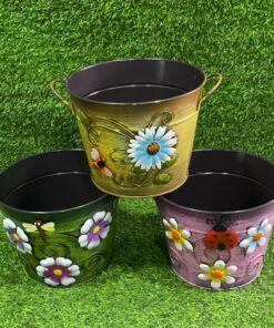 BALDE DE COLOR LISO CON FLOR 20.5*16.2 1UND