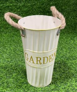 BALDE DE COLOR LISO CON LETRA 15*25*10 1UND