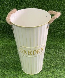 BALDE DE COLOR LISO CON LETRA 20*35*13CM 1UND