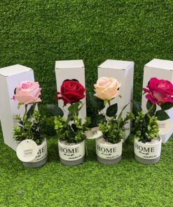 FLOR ARTIFICIA DE ROSA EN MACETAL MGH-10 1UND