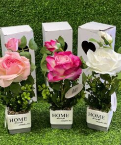 FLOR ARTIFICIA DE ROSA EN MACETAL 9MGH-11 1UND