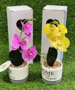 FLOR ARTIFICIA DE ORQUIDEA EN MACETAL HKL-09 1UND