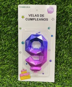 VELA NUMÉRICA COLOR DEGRADADA #9 7.7CM 1UND