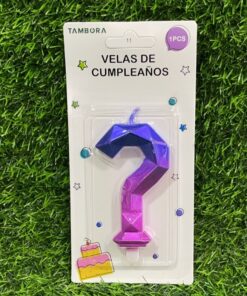 VELA NUMÉRICA COLOR DEGRADADA ? 7.7CM 1UND