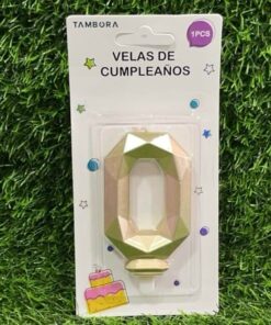 VELA NUMÉRICA COLOR DORADA #0 7.7CM 1UND