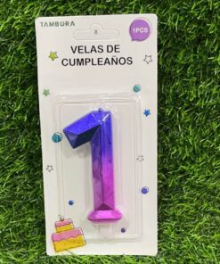 VELA NUMÉRICA COLOR DEGRADADA #1 7.7CM 1UND