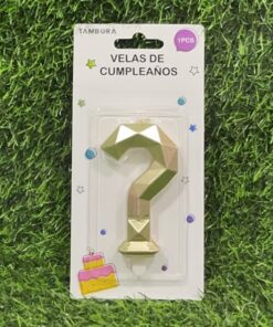VELA NUMÉRICA COLOR DORADA ? 7.7CM 1UND