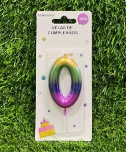 VELA NUMÉRICA COLOR DEGRADADA #0 6CM 1UND