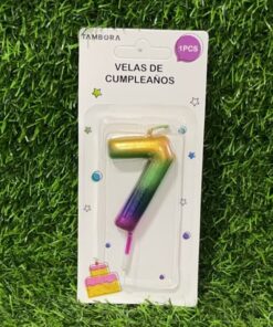 VELA NUMÉRICA COLOR DEGRADADA #7 6CM 1UND