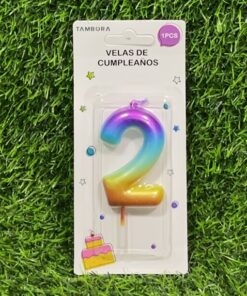 VELA NUMÉRICA COLOR DEGRADADA #2 6CM 1UND