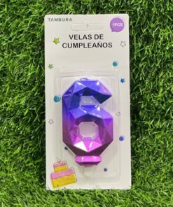 VELA NUMÉRICA COLOR DEGRADADA #6 7.7CM 1UND