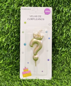 VELA NUMÉRICA CON CORONA COLOR DORADA ? 6.8CM 1UND