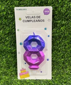 VELA NUMÉRICA COLOR DEGRADADA #8 7.7CM 1UND