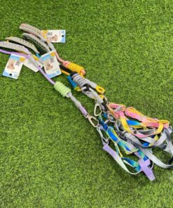 CUERDA Y PECHERA PARA MASCOTA DE COLOR DEGRADADO #1.5 1UND (2PCS)
