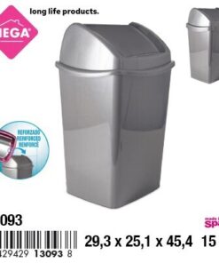 BASURERO CUADRADA CON TAPA 15L 1UND