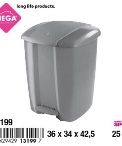 BASURERO CON PEDAL COLOR GRIS 25L 1UND