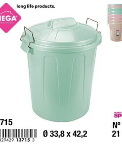 BASURERO CON TAPA COLOR LISO Y VARIADO  21L 1UND