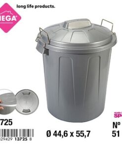 BASURERO CON TAPA COLOR GRIS 51L 1UND
