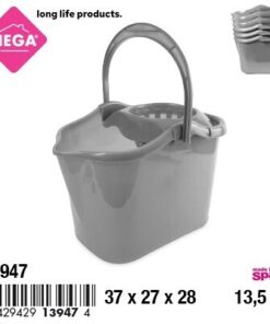 BALDE PARA PALO PISO COLOR GRIS Y MORADO 13.5L 1UND