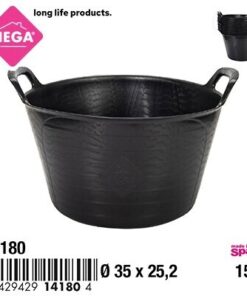PALANGANA CON OREJA COLOR NEGRO 15L 1UND