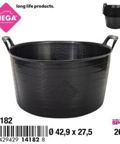 PALANGANA CON OREJA COLOR NEGRA 26L 1UND