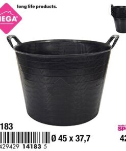 PALANGANA CON OREJA COLOR NEGRA 42L 1UND