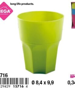 VASO PLÁSTICO COLOR LISO Y VARIADOS 0.34L 1UND