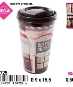 VASO CON TAPA DE COFFEE SHOP 0.56L 1UND