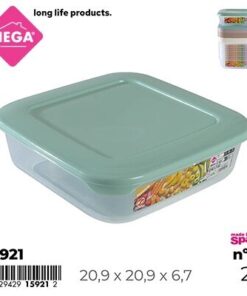 RECIPIENTE CUADRADA DE TAPA CON COLOR LISO 2L 1UND