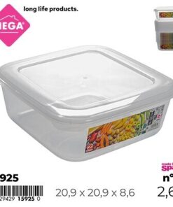 RECIPIENTE CUADRADA TRANSPARENTE 2.6L 1UND