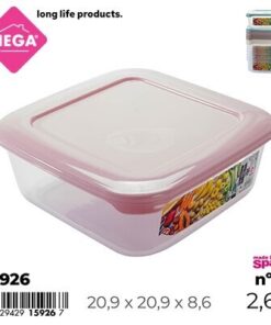 RECIPIENTE CUADRADA DE TAPA CON COLOR LISO 2.6L 1UND