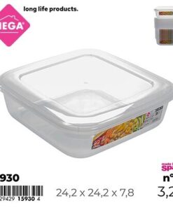 RECIPIENTE CUADRADA TRANSPARENTE 3.2L 1UND