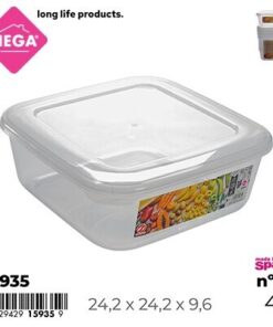 RECIPIENTE CUADRADA TRANSPARENTE 4L 1UND