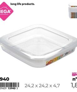 RECIPIENTE CUADRADA TRANSPARENTE 1.8L 1UND