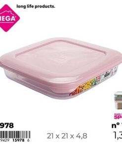 RECIPIENTE CUADRADA DE TAPA CON COLOR LISO 1.3L 1UND