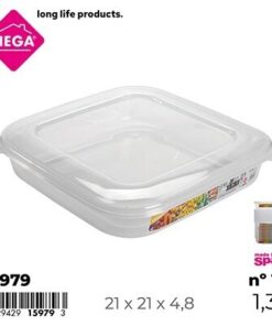 RECIPIENTE CUADRADA TRANSPARENTE 1.3L 1UND