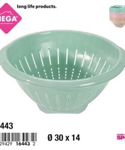 CANASTA COLADOR PLÁSTICO DE COLOR LISO Y VARIADO 30CM 1UND