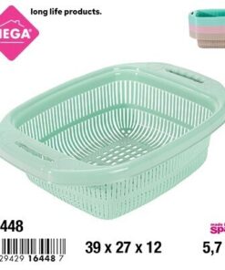 CANASTA COLADOR RECTANGULAR DE COLOR LISO Y VARIADO 5.7L 1UND
