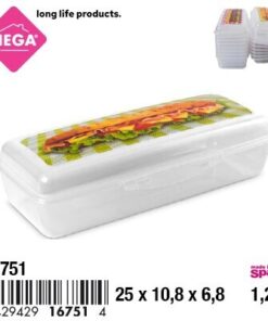 RECIPIENTE LARGA PARA ALIMENTO TRANSPARENTE Y COLOR LISO 1.2L 1UND