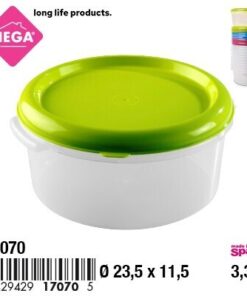 RECIPIENTE REDONDA CON TAPA COLOR LISO 3.3L 1UND