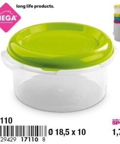 RECIPIENTE REDONDA CON TAPA COLOR LISO 1.7L 1UND