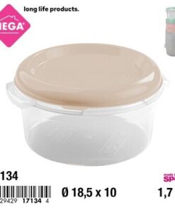 RECIPIENTE REDONDA CON TAPA COLOR LISO 1.7L 1UND