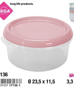 RECIPIENTE REDONDA CON TAPA COLOR LISO 3.3L 1UND