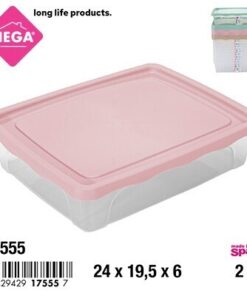RECIPIENTE RECTANGULAR DE TAPA COLOR LISO 2L 1UND