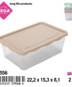 RECIPIENTE RECTANGULAR DE TAPA COLOR LISO 2L 1UND