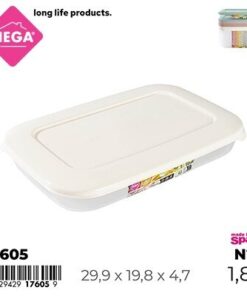 RECIPIENTE RECTANGULAR DE TAPA COLOR LISO 1.8L 1UND