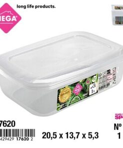 RECIPIENTE RECTANGULAR TRANSPARENTE 1L 1UND