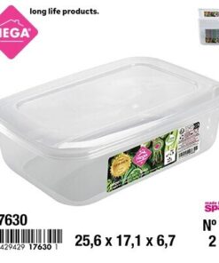 RECIPIENTE RECTANGULAR TRANSPARENTE 2L 1UND